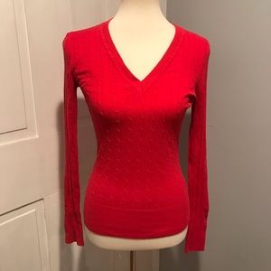 Red V-Neck Sweater